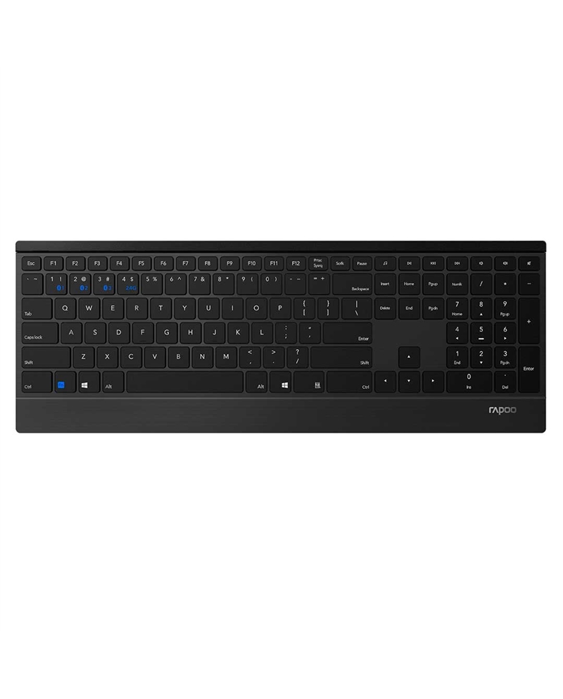RAPOO TECLADO S/FIO E9500M MULTI MODE ULTRA SLIM PRETO - 192493