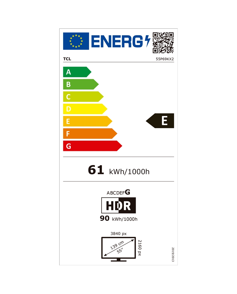 TCL LED 55" 4K UHD GOOGLE TV 3HDMI USB E #1 - 55P69K
