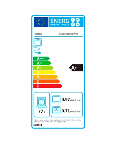 HISENSE FORNO MULTIF PIROLITICO WIFI 77LT A+ - BSA66346PBGWIFI