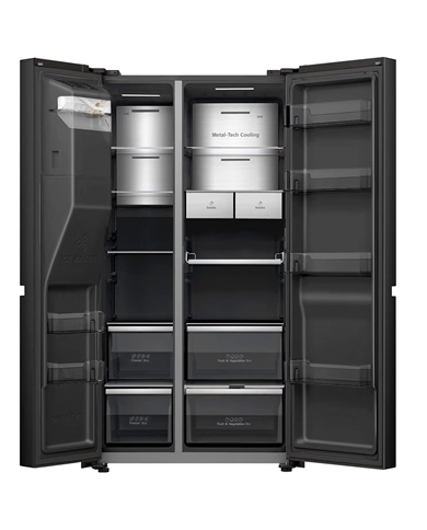 HISENSE SIDE BY SIDE 1795X910X730MT 614LT NF DA PRETO E #4 - RS9P628GPFE HISENSE SIDE BY SIDE 1795X910X730MT 614LT NF DA PRETO E #4 - RS9P628GPFE