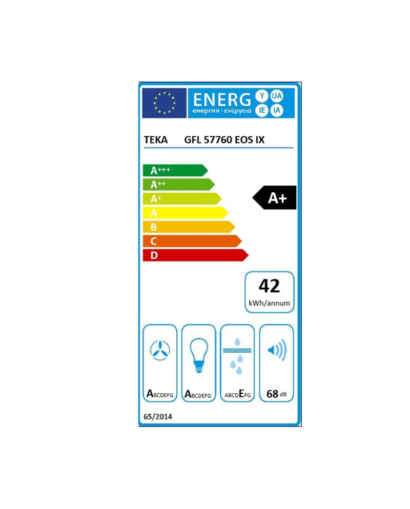 TEKA EXAUSTOR 60CM 760M3/H INOX A+ - GFL57760EOSIX