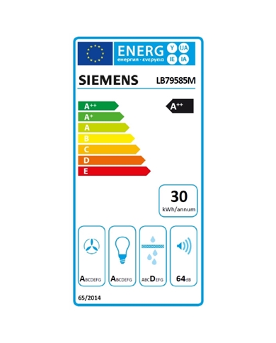 SIEMENS EXAUSTOR 70CM INOX/VIDRO BRANCO 570/770M3/H A++ - LB79585M SIEMENS EXAUSTOR 70CM INOX/VIDRO BRANCO 570/770M3/H A++ - LB79585M