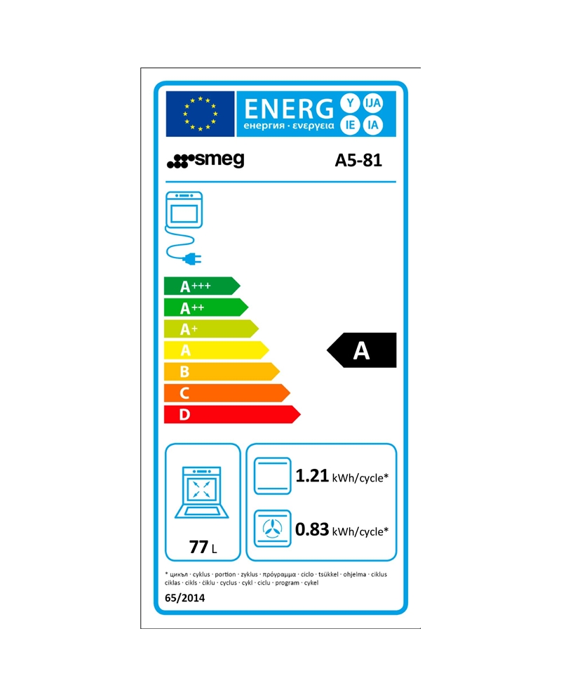 SMEG FOGAO 150X60CM 7GAS 2FORNOS TERMOVENTILADO 131LT INOX A - A581