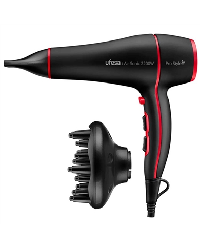 UFESA SECADOR CABELO 2200W 3TEMP 2VELOC MOTOR AC - AIRSONIC UFESA SECADOR CABELO 2200W 3TEMP 2VELOC MOTOR AC - AIRSONIC
