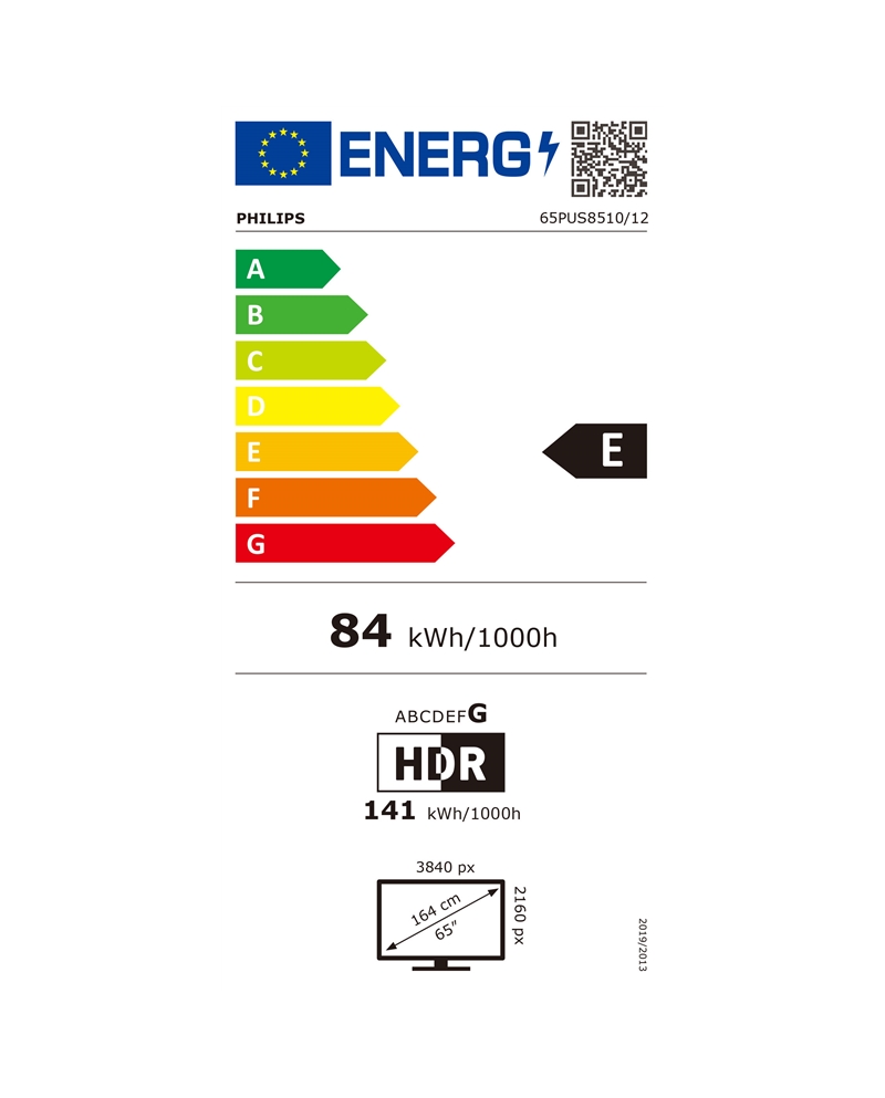 PHILIPS QLED 65" 4K UHD SMART TV AMBILIGHT 3HDMI 2USB E - 65PUS851012