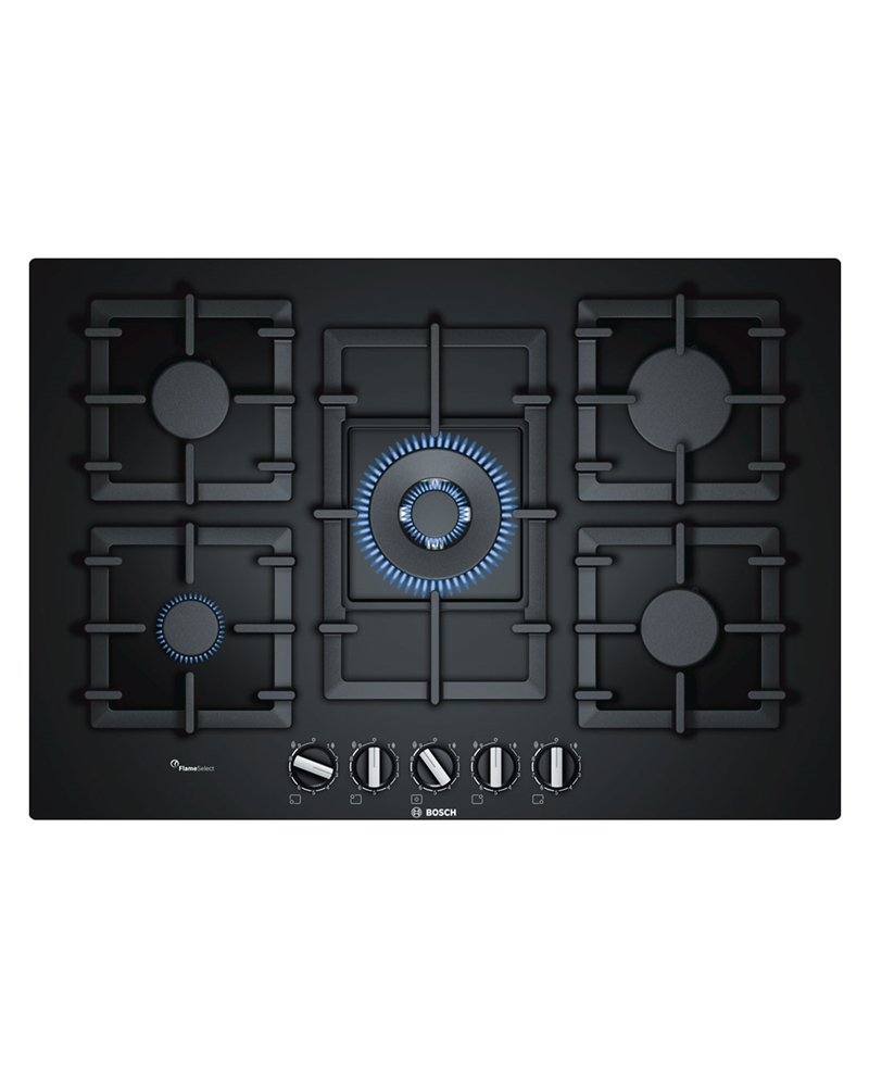 BOSCH PLACA 75CMS 5GAS VIDRO PRETO COMANDOS FRONTAIS - PPQ7A6B90