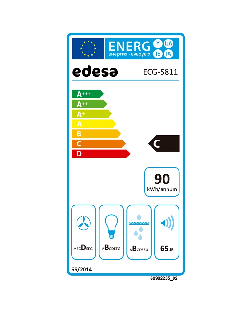 EDESA EXAUSTOR INTEGRAR 60CM MAX 645M3/H PRETO C - ECG5811BK
