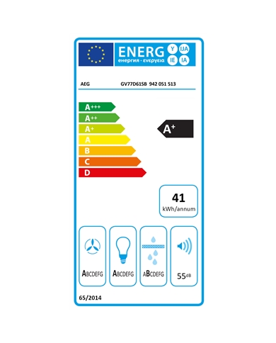 AEG CHAMINE 60CM 760M3/H PRETO A+ - GV77D61SB AEG CHAMINE 60CM 760M3/H PRETO A+ - GV77D61SB