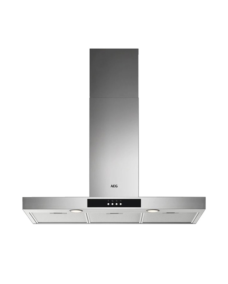 AEG CHAMINE PAREDE 90CM 600m3/h VIDRO PRETO/INOX C - DBB3951M