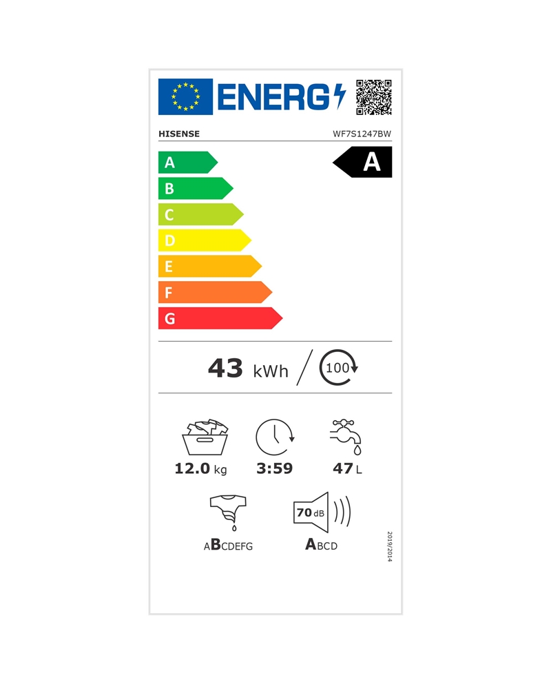 HISENSE MAQUINA ROUPA 12KG 1400RT A #1 - WF7S1247BW