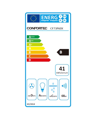 CONFORTEC CHAMINE 60CM 400M3H INOX B - CF73P60X CONFORTEC CHAMINE 60CM 400M3H INOX B - CF73P60X