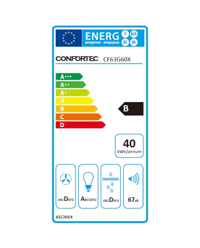 CONFORTEC EXAUSTOR 60CM 400M3H INOX B - CF63G60X CONFORTEC EXAUSTOR 60CM 400M3H INOX B - CF63G60X