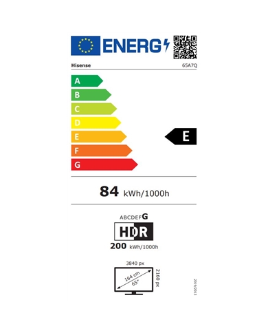 HISENSE QLED 65" 4K UHD SMARTTV 3HDMI 2USB E - 65A7Q
