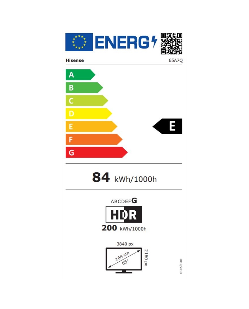 HISENSE QLED 65" 4K UHD SMARTTV 3HDMI 2USB E - 65A7Q