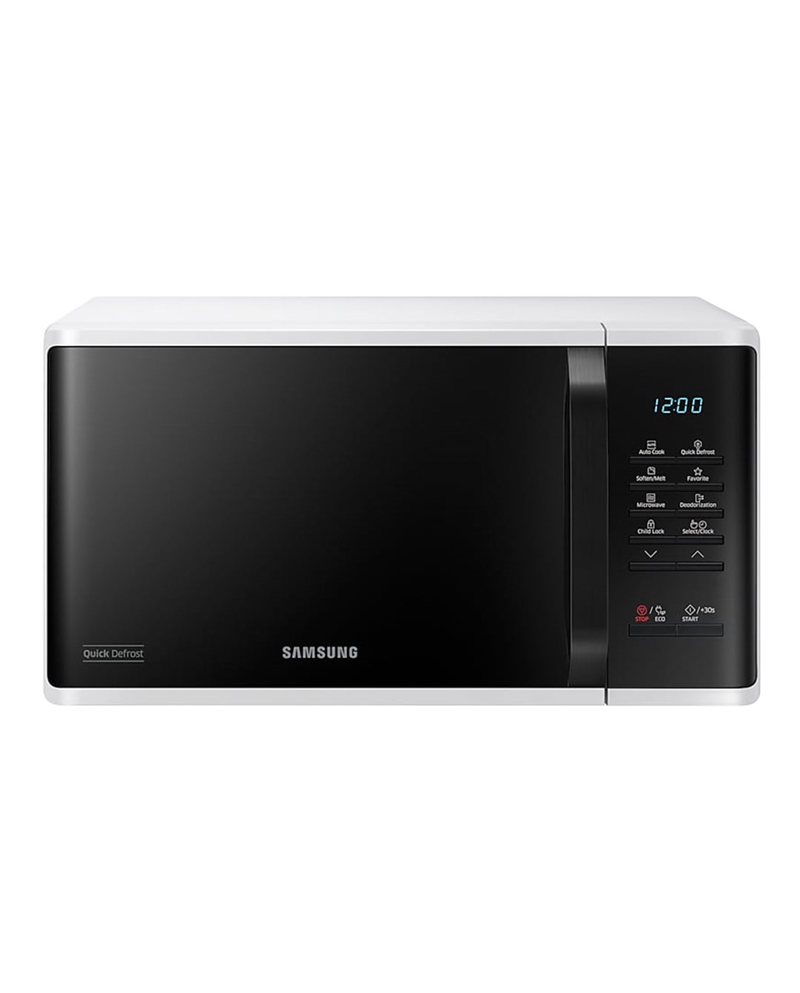 SAMSUNG MICROONDAS 23LT 800W S/GRILL BRANCO/PRETO - MS23K3513AWEC