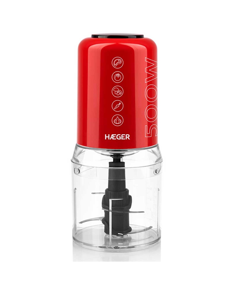HAEGER PICADORA 500W CAPACIDADE 200GR LAMINA AÇO INOX VERMEL - CH50W009A