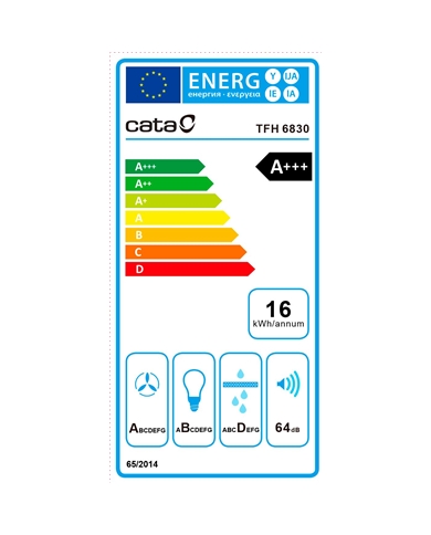 CATA EXAUSTOR  60CM 5+1TURBO 600M3/H PRETO A+++ #1 - TFH6830GBK CATA EXAUSTOR  60CM 5+1TURBO 600M3/H PRETO A+++ #1 - TFH6830GBK