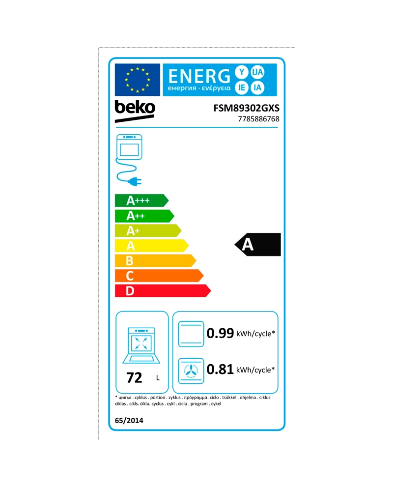 BEKO FOGAO 60X60CM PLACA INDUÇAO 4ZONAS FORNO MULTIF INOX A #1 - FSM89302GXS