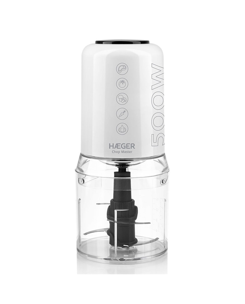 HAEGER PICADORA 500W CAPACIDADE 200GR LAMINA AÇO INOX BRANCA - CH50W008A