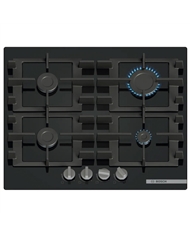 BOSCH PLACA 60CMS 4GAS VIDRO PRETO COMANDOS FRONTAIS - PNP6B6K40