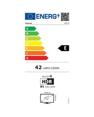 HISENSE QLED 43"4K UHD SMART TV 3HDMI 2USB E - 43E7Q