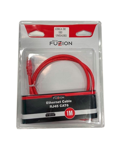 TECH FUZZION CABO REDE RJ45 UTP 1M VERMELHO - TFZLC06011RD
