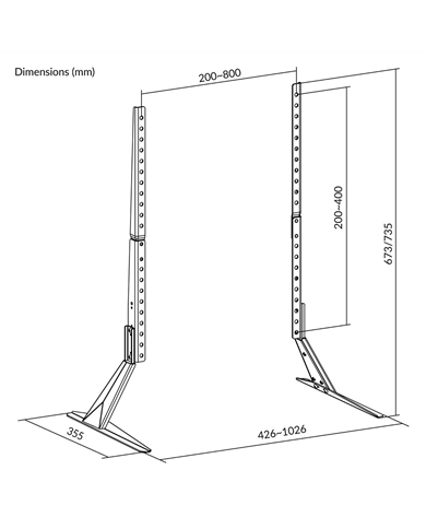 NAPOFIX SUPORTE DE MESA 23"-75" MAX 40KG #2 - TM0710