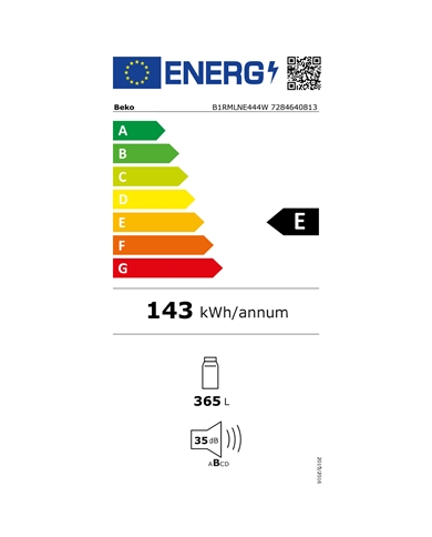 BEKO FRIGORIFICO 1 PORTA 1865X597X709 444LT BRANCO E #3 - B1RMLNE444W