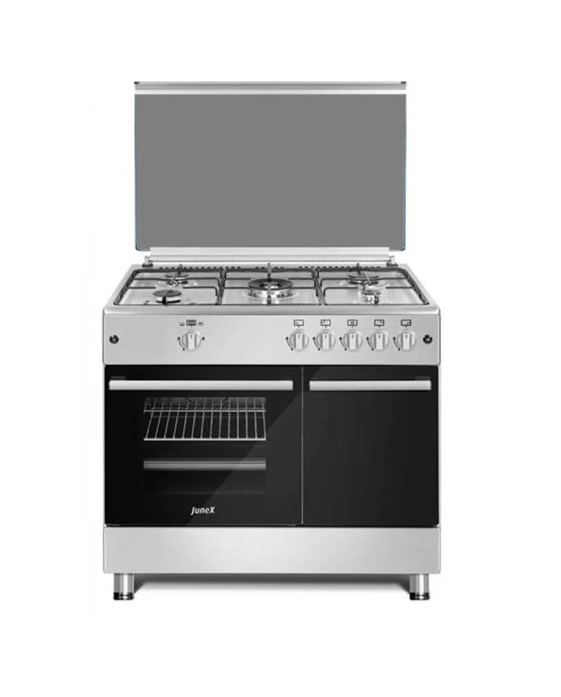 JUNEX FOGAO 90X60CM 5GAS 1WOK BUT PORTA BOTIJA INOX - FBL960XB