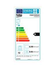 BEKO FOGAO 4 ZONAS VITRO FORNO 72LT MULTIF 60X60CMS BRANCO A #1 - FSM67320GWS