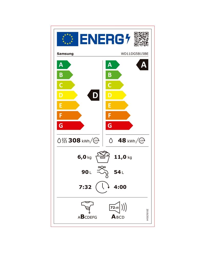 SAMSUNG MAQUINA LAVAR 11KG E SECAR 6KG 1400RT D #1 - WD11DG5B15BEEP