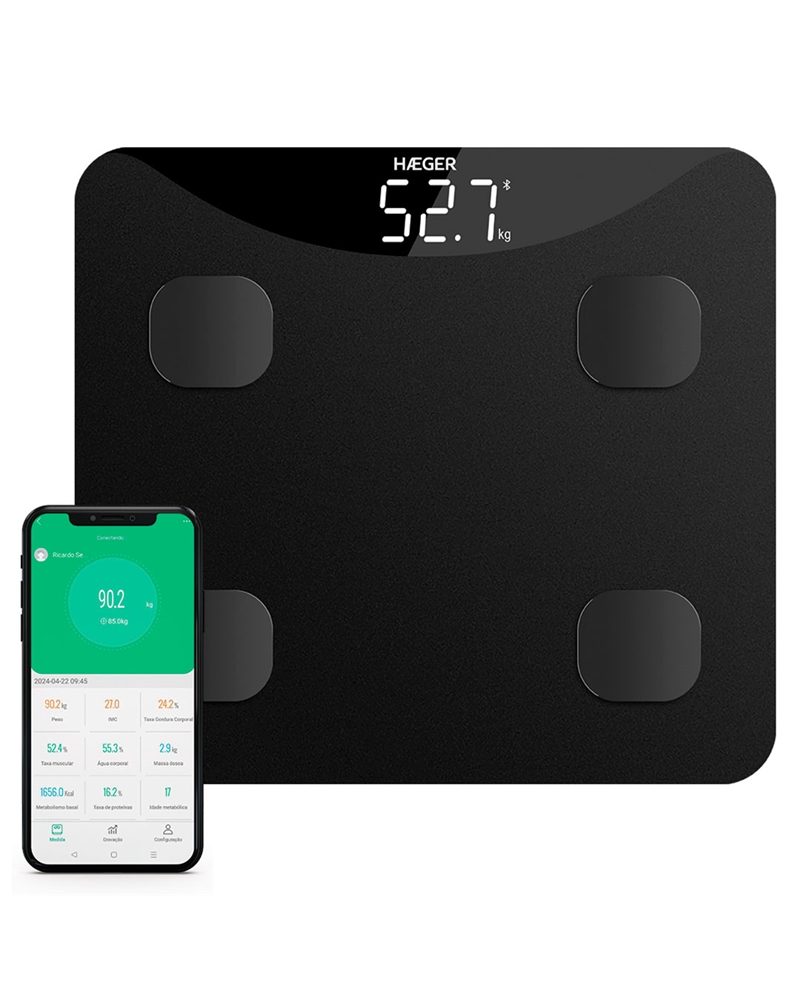 HAEGER BALANÇA WC ELETRONICA CORPORAL INTELISCALE BLUETOOTH - BSDIG014A
