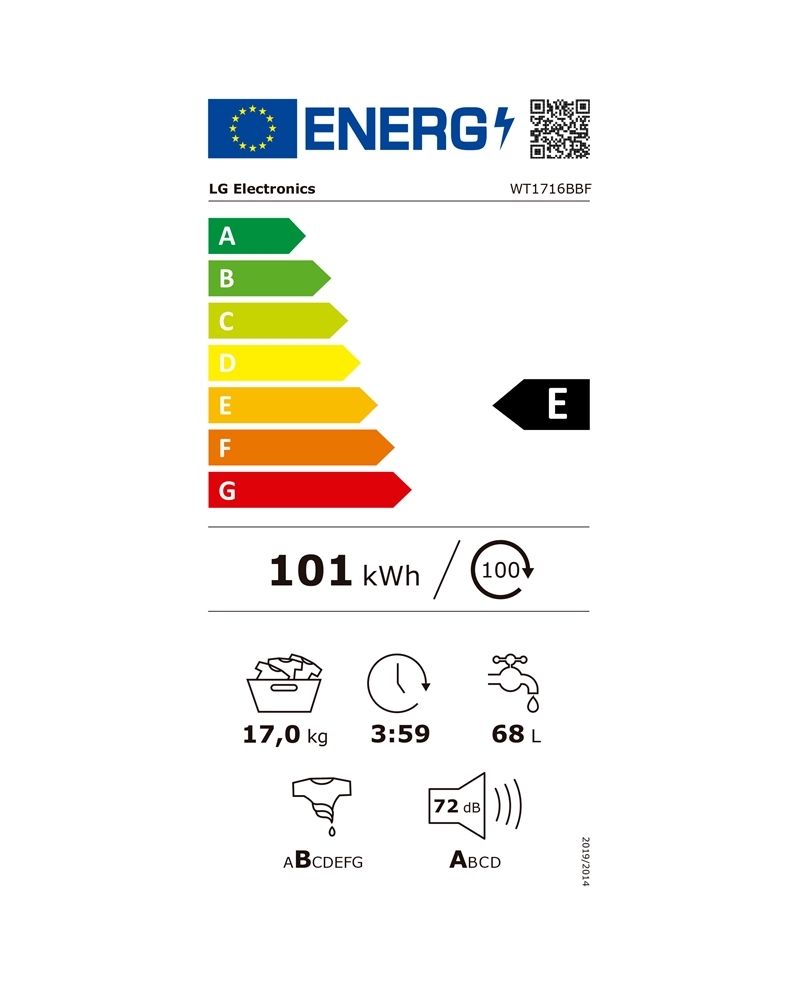 LG MAQUINA LAVAR 17KG E SECAR 16KG 1100RT PRETA D #7 - WT1716BBF