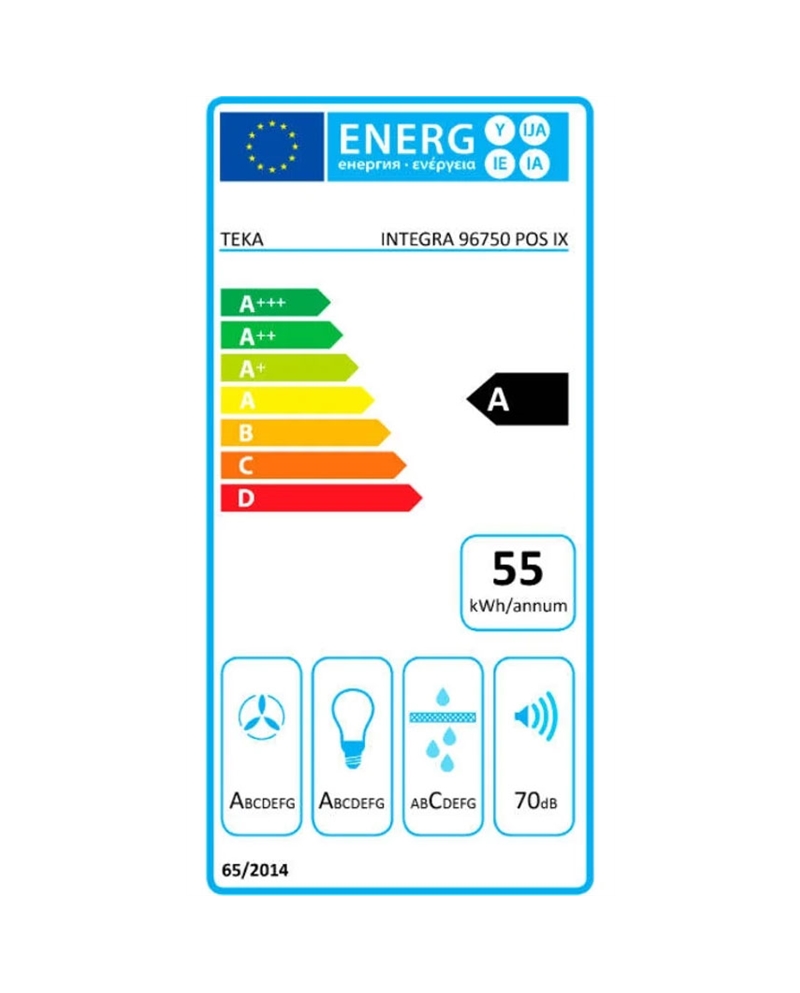 TEKA CHAMINE 90CM 620M3/H 3VELOC A - INTEGRA96750POS