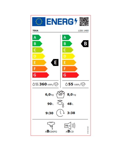 TEKA MAQUINA LAVAR 8KG E SECAR 6KG 1400RT E - LSI61480