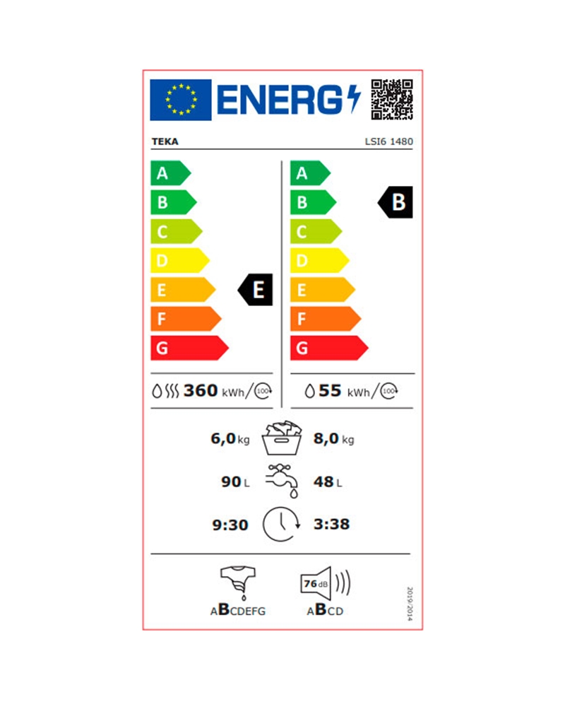 TEKA MAQUINA LAVAR 8KG E SECAR 6KG 1400RT E - LSI61480