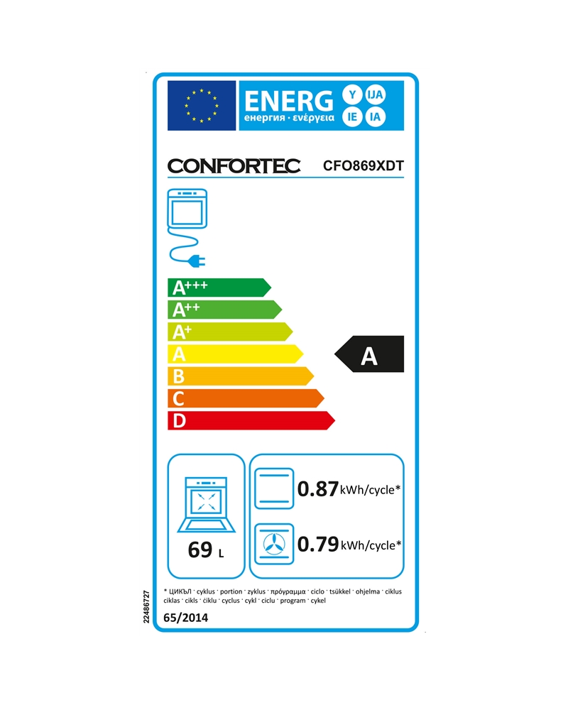 CONFORTEC FORNO MULTIFUNÇOES 69LT DISP.DIGITAL INOX A - CFO869XDT