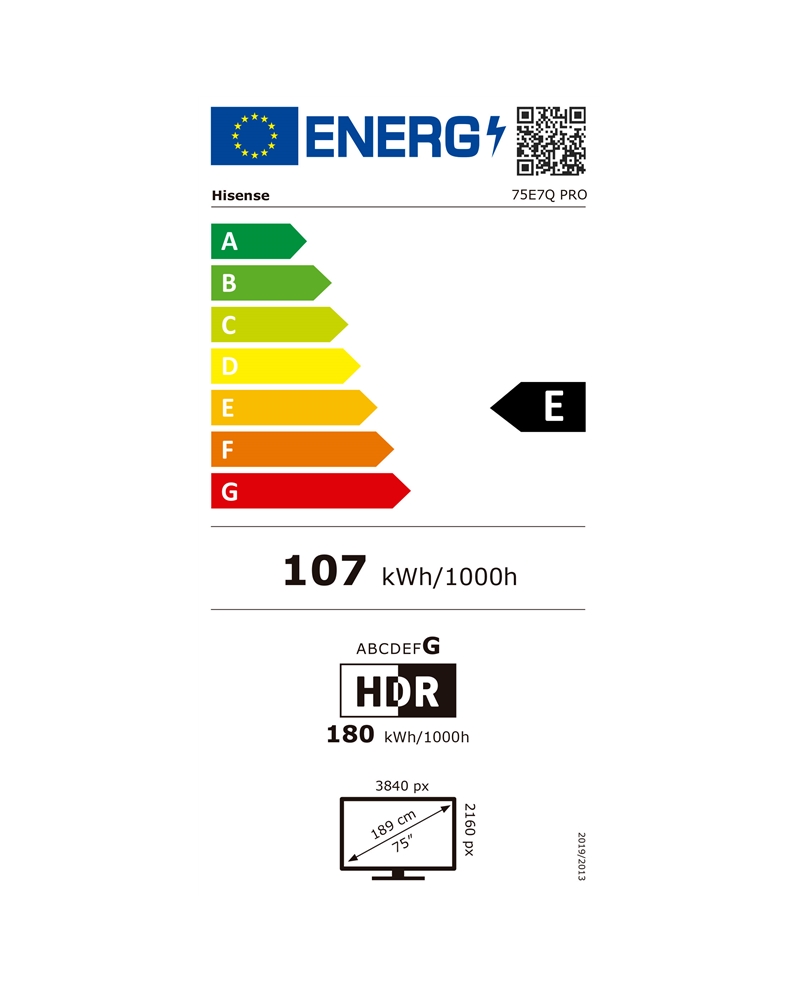 HISENSE QLED 75"4K UHD SMART TV 3HDMI 2USB E #1 - 75E7Q