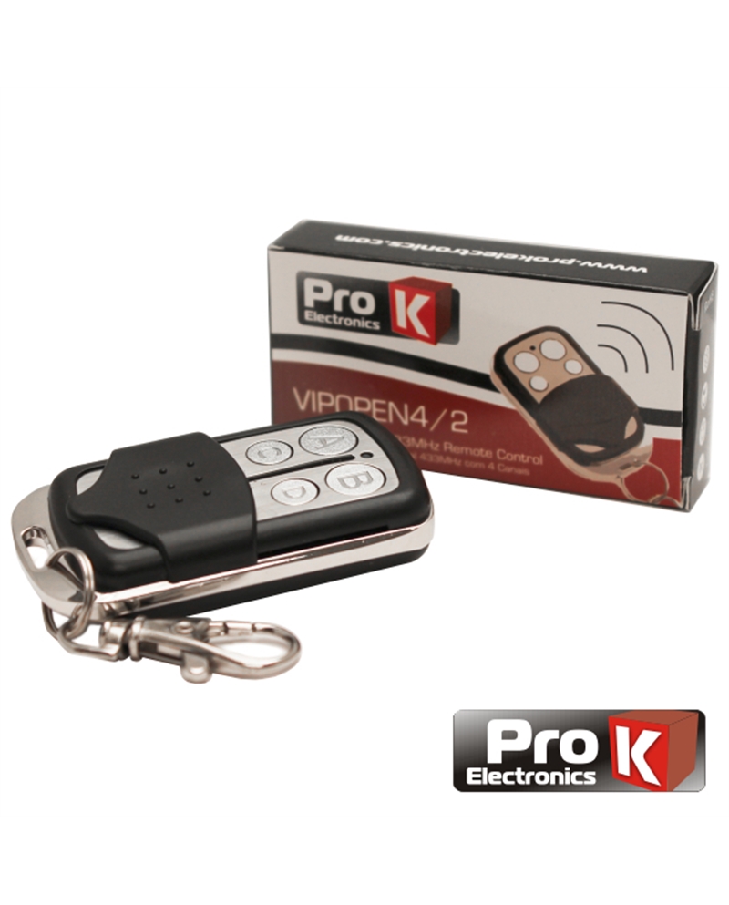 PROK COMANDO GARAGEM UNIVERSAL 4 CANAIS 433MHZ - VIPOPEN42