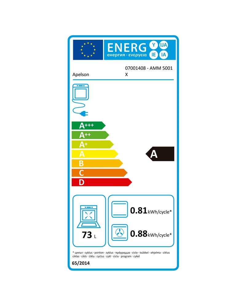 APELSON FORNO MULTIF. 73LT INOX A - AMM5001X