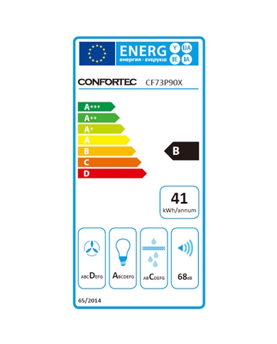 CONFORTEC CHAMINE 90CM 400M3H INOX B - CF73P90X