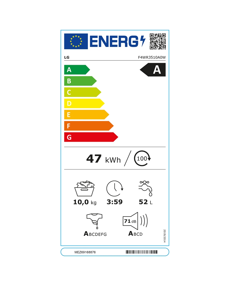 LG MAQUINA ROUPA 10KG 1400RT EZDISPENSE WIFI A #2 - F4WR3510A0W