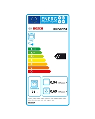 BOSCH FORNO MULTIF 71LT FUNÇAO AIR FRY  VIDRO PRETO A+ - HRG532ES3