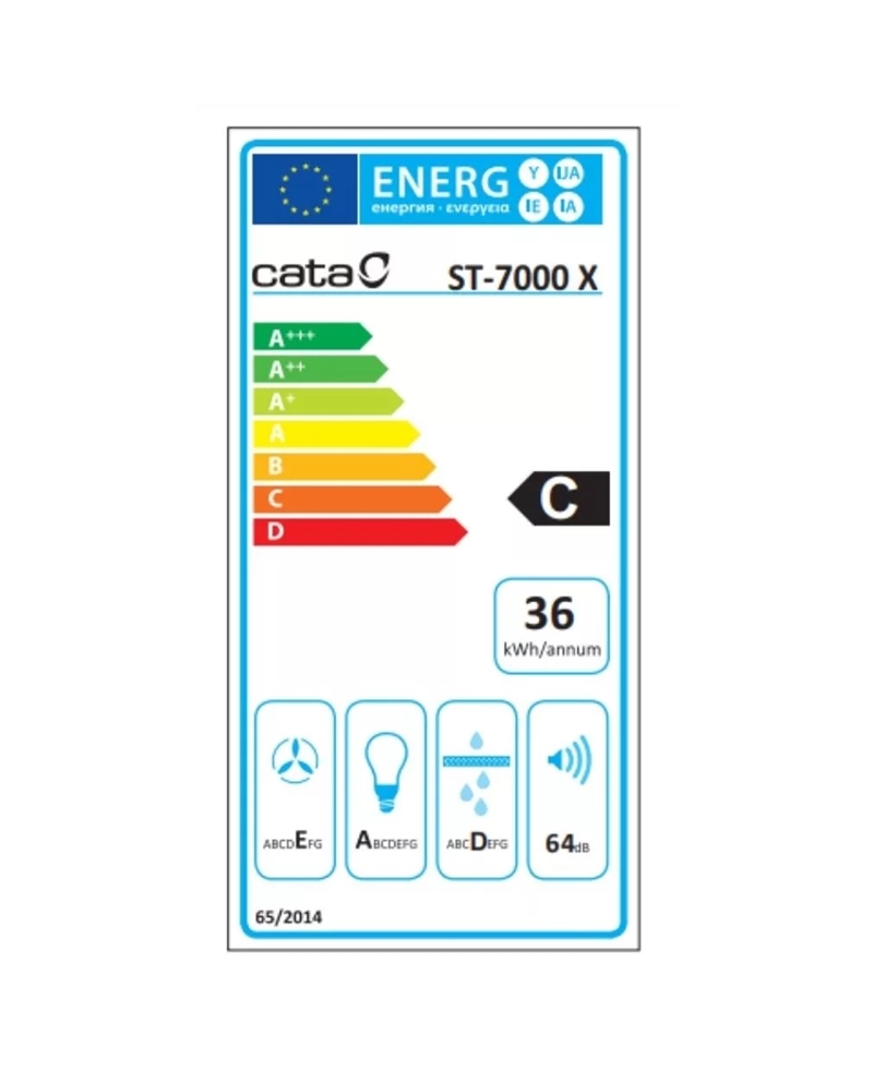 CATA CHAMINE 70CM 294M3/H INOX - ST7000X