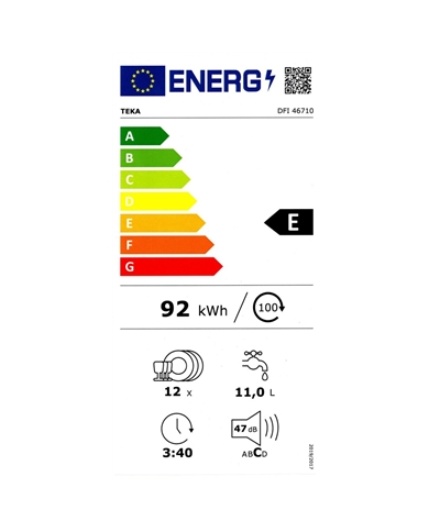 TEKA MAQUINA LOUÇA INT 5 PROG 12 TALHERES E - DFI46710