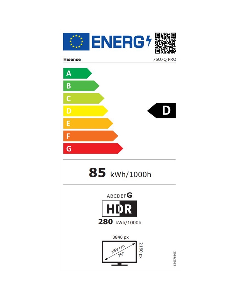 HISENSE MINILED PRO 75" 4K UHD SMART TV 4HDMI 2USB D #1 - 75U7QPRO