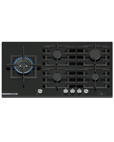 BOSCH PLACA GAS 90CM 4 ZONAS VIDRO TEMPERADO PRETO - PRS9A6H40