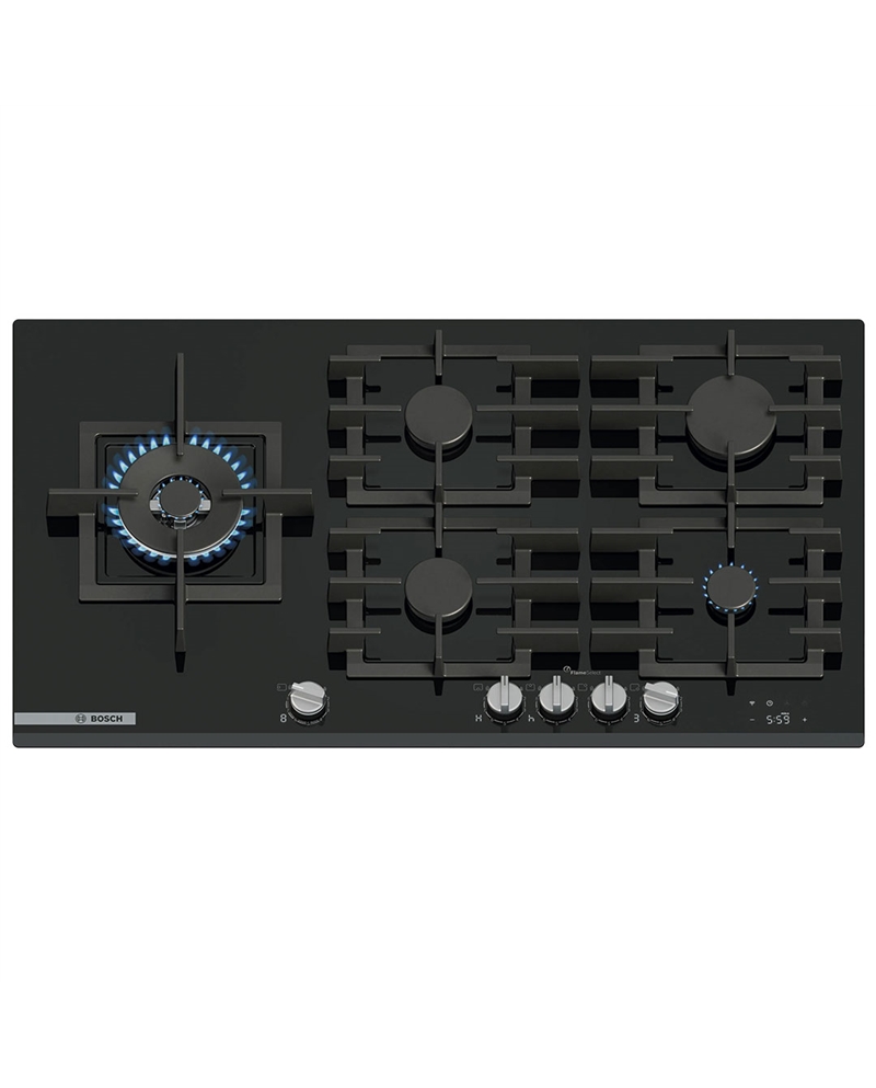 BOSCH PLACA GAS 90CM 4 ZONAS VIDRO TEMPERADO PRETO - PRS9A6H40