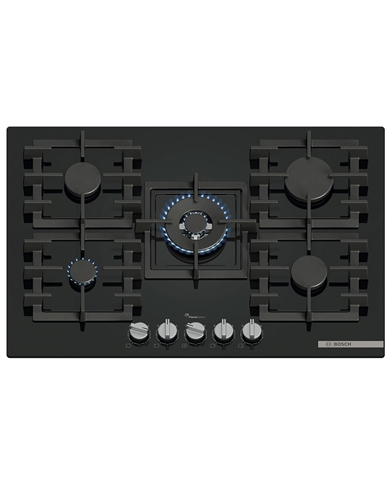 BOSCH PLACA GAS 75CM 4 ZONAS VIDRO PRETO - PPQ7A6I40