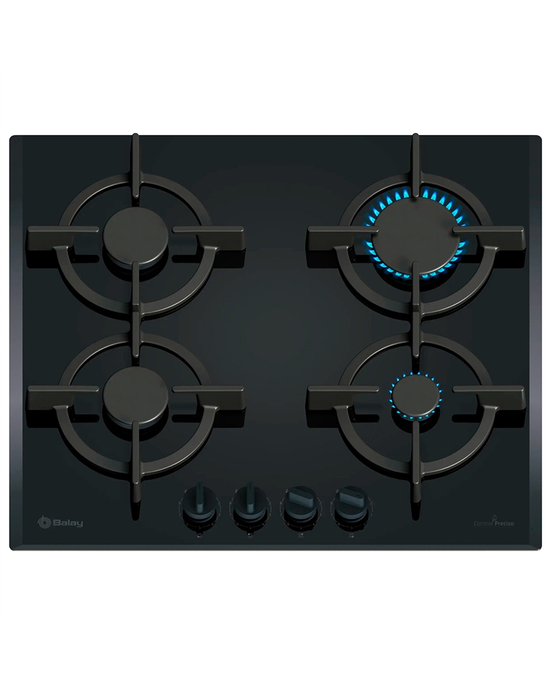 BALAY PLACA 4GAS 60CM VIDRO ENDURECIDO - 3ETG664RB